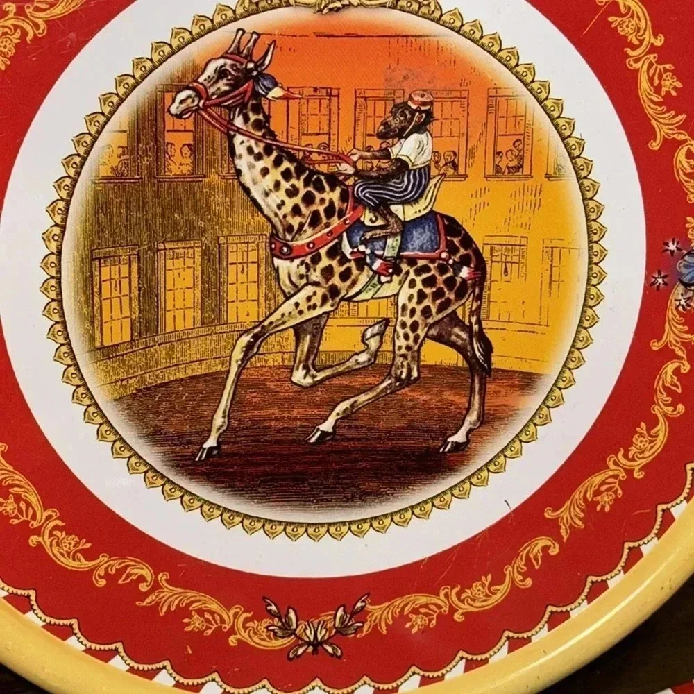 VTG 2006 Restoration Hardware RH Circus Themed Set Of 3 Tin Plates Tin Container